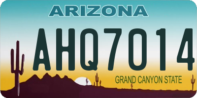 AZ license plate AHQ7014