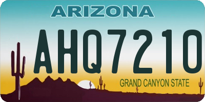 AZ license plate AHQ7210