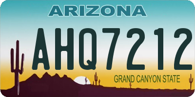 AZ license plate AHQ7212