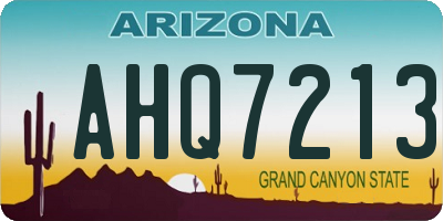 AZ license plate AHQ7213