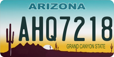 AZ license plate AHQ7218