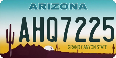 AZ license plate AHQ7225