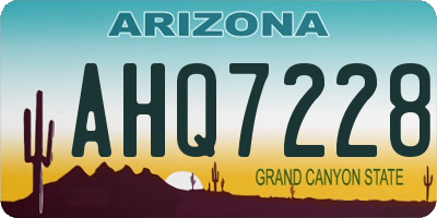 AZ license plate AHQ7228