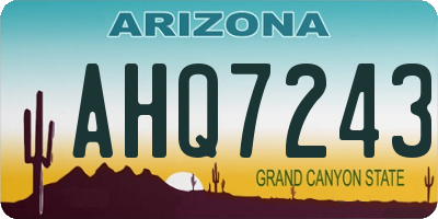 AZ license plate AHQ7243