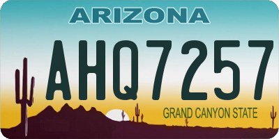 AZ license plate AHQ7257