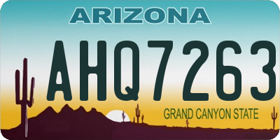 AZ license plate AHQ7263