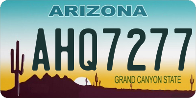 AZ license plate AHQ7277