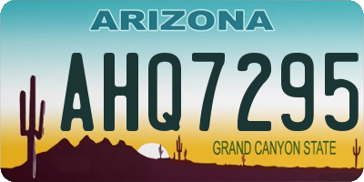 AZ license plate AHQ7295