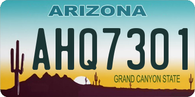AZ license plate AHQ7301