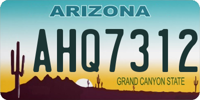 AZ license plate AHQ7312