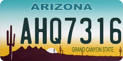 AZ license plate AHQ7316