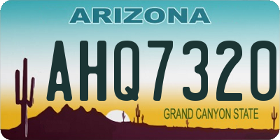 AZ license plate AHQ7320