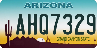 AZ license plate AHQ7329