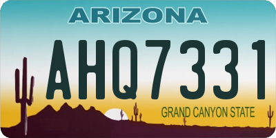 AZ license plate AHQ7331