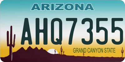 AZ license plate AHQ7355