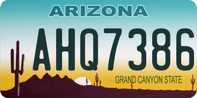 AZ license plate AHQ7386