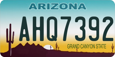 AZ license plate AHQ7392