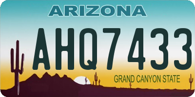 AZ license plate AHQ7433
