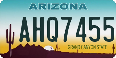 AZ license plate AHQ7455