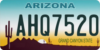 AZ license plate AHQ7520