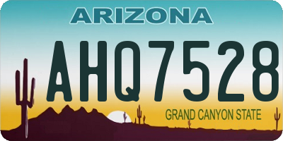 AZ license plate AHQ7528
