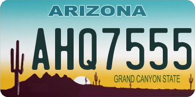 AZ license plate AHQ7555