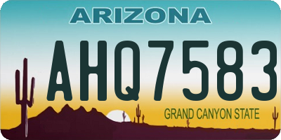 AZ license plate AHQ7583