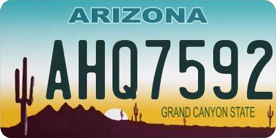AZ license plate AHQ7592