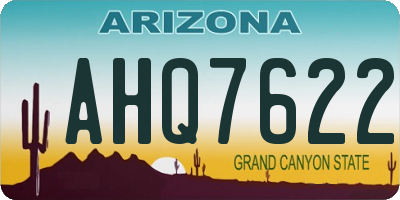 AZ license plate AHQ7622