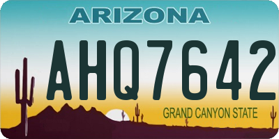 AZ license plate AHQ7642
