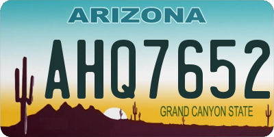 AZ license plate AHQ7652