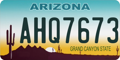 AZ license plate AHQ7673