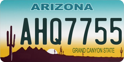 AZ license plate AHQ7755