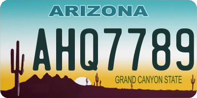 AZ license plate AHQ7789