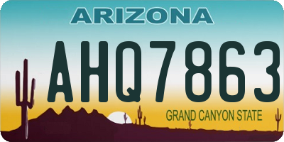 AZ license plate AHQ7863