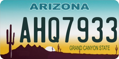 AZ license plate AHQ7933