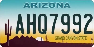 AZ license plate AHQ7992