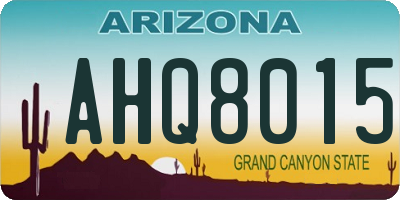 AZ license plate AHQ8015