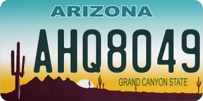 AZ license plate AHQ8049