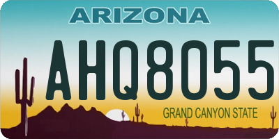 AZ license plate AHQ8055