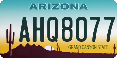 AZ license plate AHQ8077