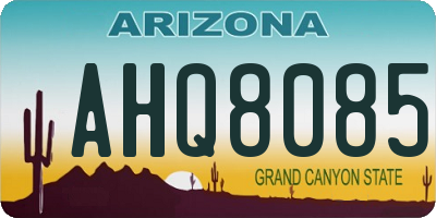 AZ license plate AHQ8085