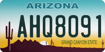 AZ license plate AHQ8091