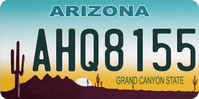 AZ license plate AHQ8155