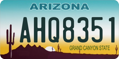 AZ license plate AHQ8351