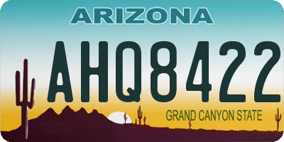 AZ license plate AHQ8422
