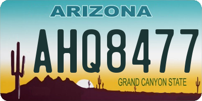 AZ license plate AHQ8477