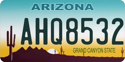 AZ license plate AHQ8532