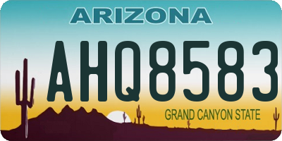 AZ license plate AHQ8583
