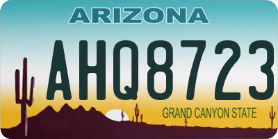 AZ license plate AHQ8723